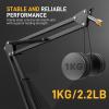 imageMAONO Boom Arm Microphone Stand Adjustable Metal Suspension Mic Boom Arm for Podcast Gaming Streaming Recordingwith Desk Clamp and 38quot to 58quot Screw AdapterMax Load 1KG BA20 BlackBlack