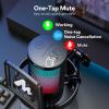 imageMAONO Gaming Microphone with Noise Cancellation USB Condenser Mic for Streaming Podcast Twitch YouTube Discord PC Desktop Computer Mic for PS5 GamerWave DGM20 PinkBlack