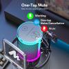 imageMAONO Gaming Microphone with Noise Cancellation USB Condenser Mic for Streaming Podcast Twitch YouTube Discord PC Desktop Computer Mic for PS5 GamerWave DGM20 PinkBlack Crystal