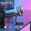 imageMAONO Gaming Microphone with Noise Cancellation USB Condenser Mic for Streaming Podcast Twitch YouTube Discord PC Desktop Computer Mic for PS5 GamerWave DGM20 PinkBlack Crystal