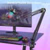 imageMAONO Gaming USB Microphone Noise Cancellation Condenser Mic with Mute Gain Monitoring Boom Arm Mic for Streaming Podcast Twitch YouTube Discord PC Computer PS4 PS5 Mac GamerWave DGM20SBlack