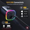 imageMAONO USBXLR Dynamic Microphone for Gaming StreamingComputer PC Microphone with SoftwareRGB Mute Button 48kHz24bit Podcasting Desktop Mic for YouTube Video Recording PD100XBlack