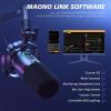 imageMAONO XLRUSB Dynamic Microphone Kit RGB Gaming Mic with Software Mute Gain Knob Volume Control Boom Arm for Streaming Podcasting VoiceOver RecordingPD200XS PinkBlack