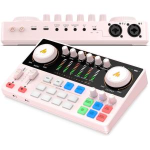 imageMAONO Podcast Equipment Bundle Audio Interface mixer with Dual XLR Input for Podcast Streaming  MaonoCaster E2 Gen2E2 GEN2 Pink