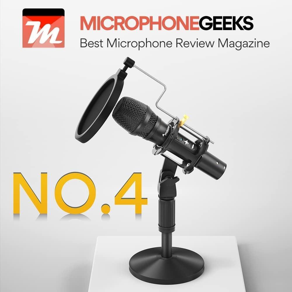 imageMAONO USBXLR Podcast Dynamic Microphone Studio Mic Kit with Volume Control Shock Mount Pop Filter Ideal for Vocal Instruments Recording Voice Over Live Streaming HD300TBlack