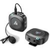 imageMAONO Compact Wireless Lavalier Microphone 24GHz Dual Lapel Mics with Realtime Monitoring Gain Adjustment and Mute for Interview Vlogging Live Streaming Phone Camera WM820 A1