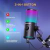imageMAONO Gaming USB Microphone with Software Metal Programmable RGB Mic for Recording Streaming Podcast PS5 PS4 PC Computer DM30 RGBBlack