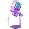 imageMAONO Gaming Microphone with Noise Cancellation USB Condenser Mic for Streaming Podcast Twitch YouTube Discord PC Desktop Computer Mic for PS5 GamerWave DGM20 PinkPurple