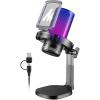 imageMAONO Gaming Microphone with Noise Cancellation USB Condenser Mic for Streaming Podcast Twitch YouTube Discord PC Desktop Computer Mic for PS5 GamerWave DGM20 PinkBlack Crystal