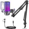 imageMAONO Gaming USB Microphone Noise Cancellation Condenser Mic with Mute Gain Monitoring Boom Arm Mic for Streaming Podcast Twitch YouTube Discord PC Computer PS4 PS5 Mac GamerWave DGM20SGrey