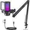 imageMAONO Gaming USB Microphone Noise Cancellation Condenser Mic with Mute Gain Monitoring Boom Arm Mic for Streaming Podcast Twitch YouTube Discord PC Computer PS4 PS5 Mac GamerWave DGM20SBlack