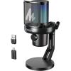 imageMAONO Wireless Gaming Microphone for PC Condenser USB Mic with Software AI Voice Change3Level Noise CancellationCustom RGB for Streaming Recording Podcast PS5 PS4 Twitch YouTube DM40 ProBlackDM40Pro Black