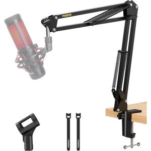imageMAONO Boom Arm Microphone Stand Adjustable Metal Suspension Mic Boom Arm for Podcast Gaming Streaming Recordingwith Desk Clamp and 38quot to 58quot Screw AdapterMax Load 1KG BA20 BlackBlack