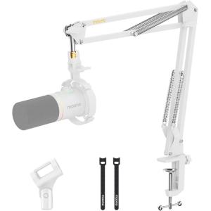 imageMAONO Boom Arm Microphone Stand Adjustable Metal Suspension Mic Boom Arm for Podcast Gaming Streaming Recordingwith Desk Clamp and 38quot to 58quot Screw AdapterMax Load 1KG BA20 BlackWhite