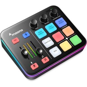 imageMAONO Gaming Audio Mixer Audio Interface with Propreamp RGB Bluetooth 48V Phantom Power for Live Streaming Podcasting Content Create Gaming MaonoCaster G1 NEO WhiteBlack