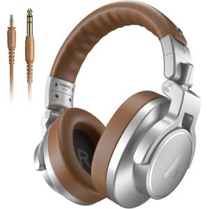 imageMAONO Professional Studio Monitor ampamp Mixing DJ Headphones  Over Ear Closed Back Stereo Wired Headphones for Guitar AMP Podcast Recording Streaming PC Music Production Keyboard MH700 SilverSilver