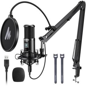 imageMAONO USB Recording Microphone Kit Professional Condenser Microphone for PC with OneTouch Mute and Mic Gain Knob for Singing Podcast Studio Streaming PM421