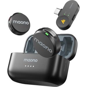 imageMAONO Wireless Lavalier Microphone for iPhone 1615AndroidTablet USB C Plug Mini Mic with 48KHz 24Bit 300m Range Voice Filter Noise Cancellation 30H Use for Video Recording Streaming  Wave T5USB TypeC