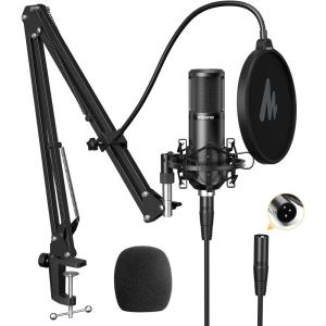 imageMAONO XLR Condenser Microphone Professional Cardioid Studio Recording Mic for Streaming Podcasting Singing VoiceOver Vocal HomeStudio YouTube Skype Twitch PM320S