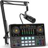 imageMAONO Podcast Equipment Bundle 10 Channel Audio Interface and XLR Dynamic Microphone MaonoCaster with Propreamp 48V Bluetooth for Podcast Streaming TikTok Youtube PC Smartphone AME2C ProAME2C