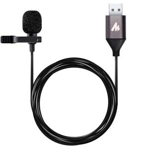 imageMAONO USB Lavalier Microphone with Headphones Jack Omnidirectional Computer Lapel Clip Mic for Recording Gaming Streaming Podcasting YouTube Skype PC Laptop Mac AUUL20UL10