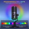 imageMAONO USB Gaming Microphone for PC Programmable Condenser Mic with RGB Light Mute Gain Monitoring Volume Control for Streaming Podcast Twitch YouTube Discord Computer Mac PS5 DM30 Black
