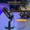 imageMAONO USB Gaming Microphone for PC Programmable Condenser Mic with RGB Light Mute Gain Monitoring Volume Control for Streaming Podcast Twitch YouTube Discord Computer Mac PS5 DM30 Black