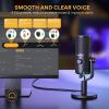 imageMAONO USB Gaming Microphone for PC Programmable Condenser Mic with RGB Light Mute Gain Monitoring Volume Control for Streaming Podcast Twitch YouTube Discord Computer Mac PS5 DM30 Black