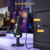 imageMAONO USB Gaming Microphone for PC Programmable Condenser Mic with RGB Light Mute Gain Monitoring Volume Control for Streaming Podcast Twitch YouTube Discord Computer Mac PS5 DM30 Black