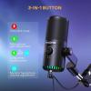 imageMAONO USB Gaming Microphone for PC Programmable Condenser Mic with RGB Light Mute Gain Monitoring Volume Control for Streaming Podcast Twitch YouTube Discord Computer Mac PS5 DM30 Black