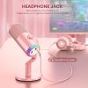 imageMaono DM30 Gaming Microphone Pink USB 3in1 Button Easy to Use Smooth Clear Sound Compatible with Windows Mac OS PS5 and PS4