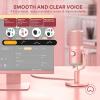 imageMaono DM30 Gaming Microphone Pink USB 3in1 Button Easy to Use Smooth Clear Sound Compatible with Windows Mac OS PS5 and PS4