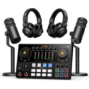 imageMAONO Podcast Equipment Bundle Audio Interface mixer with Dual XLR Input for Podcast Streaming  MaonoCaster E2 GEN2PD100MH700E2 Gen22 PD1002 MH700