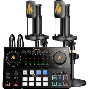 imageMAONO Podcast Equipment Bundle Audio Interface mixer with Dual XLR Input for Podcast Streaming  MaonoCaster E2 GEN2PD100MH700E2 Gen2B