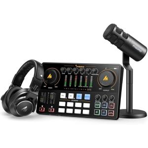 imageMAONO Podcast Equipment Bundle Audio Interface mixer with Dual XLR Input for Podcast Streaming  MaonoCaster E2 GEN2PD100MH700E2 Gen2PD100MH700